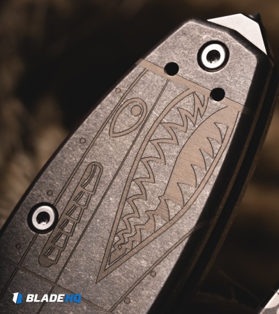 Demko Knives Shark-A-Tac Shark-Lock Knife P-40 Shark Mouth Titanium (3.5" SW)